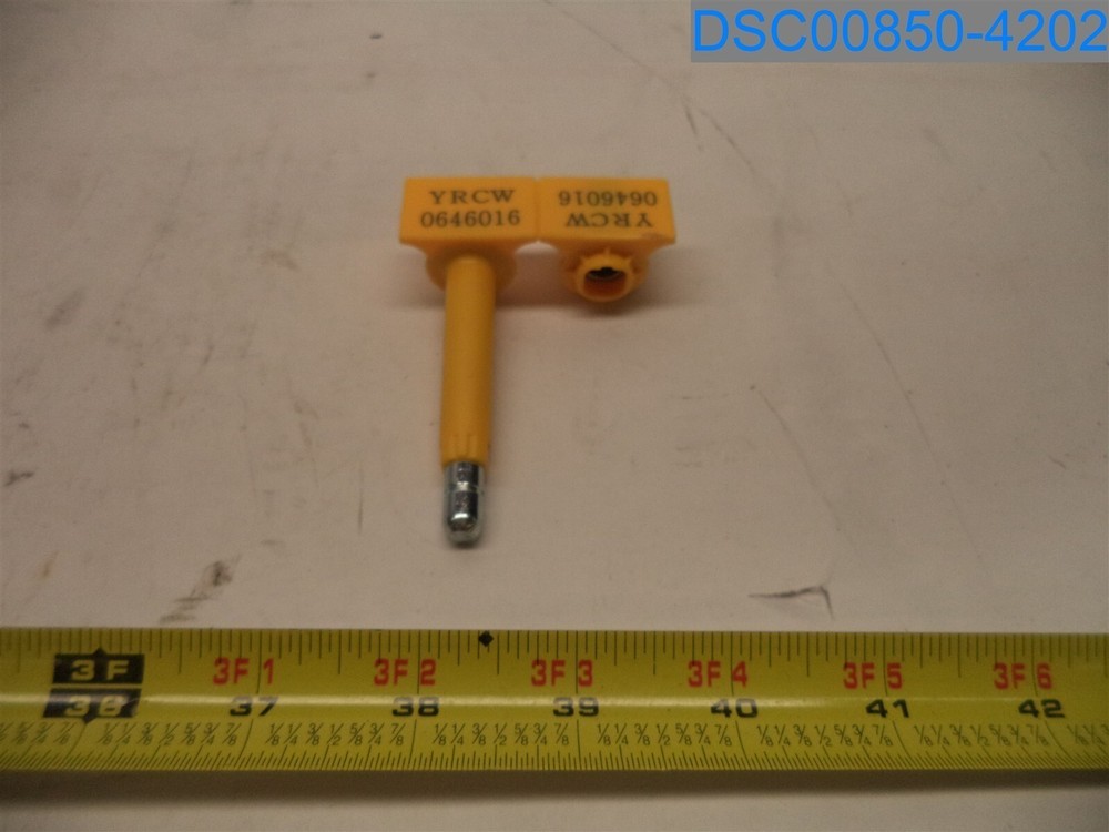 Qty=200 (1 Box of 200): High Security Bolt Seal, Yellow, YRCW, 0646016