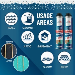 Spray Foam Insulation Kit (18 x 32.80 oz/930 gr – 480 Board feet), Self-Expandin