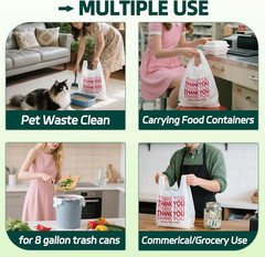Extra Large (13″ X 8″ X 23″) X-Large Size Up, 100 Count Plastic Bags with Handle