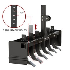 Box Blade Tractor Attachment 55″ Width W/6 Scarifier Shank for Cat 0 & Cat 1