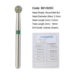Dental Burs Diamond Round End Taper Surgical Long Ball Barrel FG for High Speed