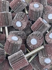 1″ x 1″ x 1/4″ Shank Mounted Flap Wheels – A/O 60 Grit Sanding Wheels, 50 Pack