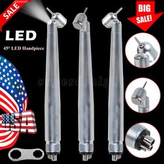 NSK Style Dental LED 45° Degree Surgical High Speed Handpiece Push Button 4 Hole