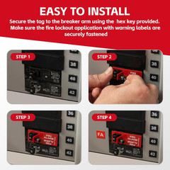Red ELOCK-FA Fire Alarm Lockout Kit 20-Pack, E-Series Fire Safety Lock Kit for P