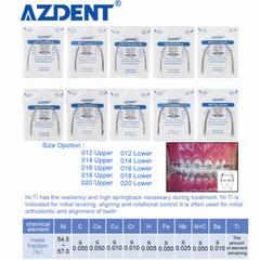 AZDENT Dental Orthodontic Niti Arch Wire Super Elastic Natural Nature Form Round