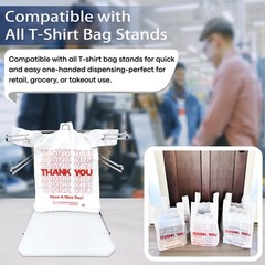 YoYoRain White Thank you T shirt bag, Grocery shopping bag Large,