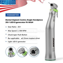 New WS-75 LG 20:1 LED+ Contra Angle E-Type for W&H Dental Implant Surgical Motor