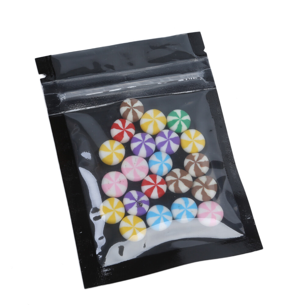 100 Flat Clear/Black Poly Reclosable QuickQlick™ Bags 6.5x9cm (2.5×3.5″)