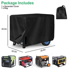 Heavy Duty Universal Generator Cover 210D Waterproof 20*20*26in for 5000-10000W