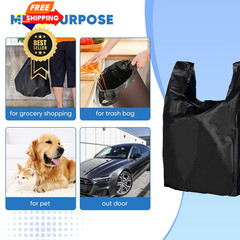 LimonLaviu Black Plastic Grocery Bags, 100 Pack, 1 Count (Pack of 100),