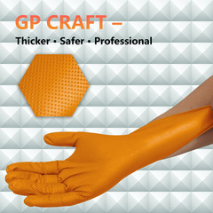 8Mil Orange Disposable Nitrile Gloves 3-Pack Diamond Grip Heavy Duty Latex Free