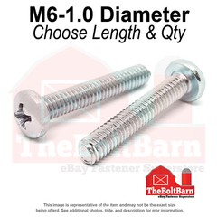 M6-1.0 Phillips Pan Head Machine Screws Zinc (Choose Length & Qty)