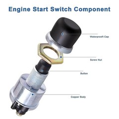 4 PCS 12 Volt DC Heavy-Duty Start Momentary Push-Button Starter 50 Amps Switch