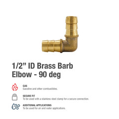 ProLine Series 1/2-in x 1/2-in Barbed Barb X Barb Elbow Fitting