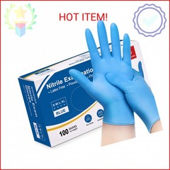 Schneider Nitrile Exam Disposable Gloves for Medical, Cleaning, 4 Mil, Blue, Med