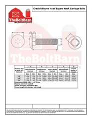 1/2″-13 Grade 8 Full Thread Round Head Square Carriage Bolts (Pick Length & Qty)