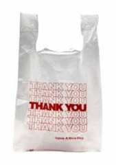 QTY 100 THANK YOU T-Shirt Bags 11.5×6.5×22 White Plastic LARGE GROCERY FREE GIFT