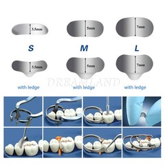 100 Pcs Dental Sectional Contoured Metal Matrices Refill Matrix Band Ledge 35um