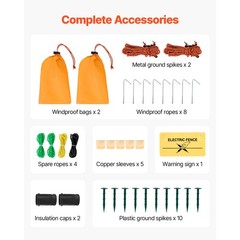 VEVOR Electric Netting Fence Kits Sheep Fencing 35.4″H x 164’L with Posts Spikes