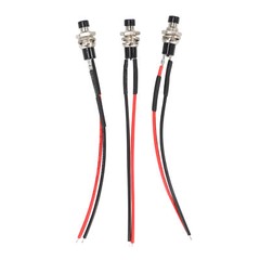 3 Pack Mini Push Button Pre-Wired Momentary N/O OFF-ON Switch Plug 12V 5AMP SPST
