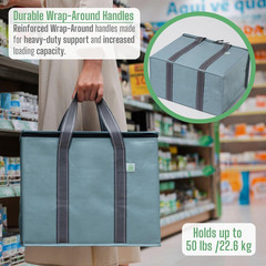 2 Pack Cooler Bag and Insulated Grocery Bags for Food Delivery, Collapsible Cool