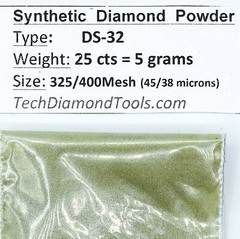 TechDiamondTools Diamond Powder 325 Grit 45-38 Microns, 25 cts = 5 Grams