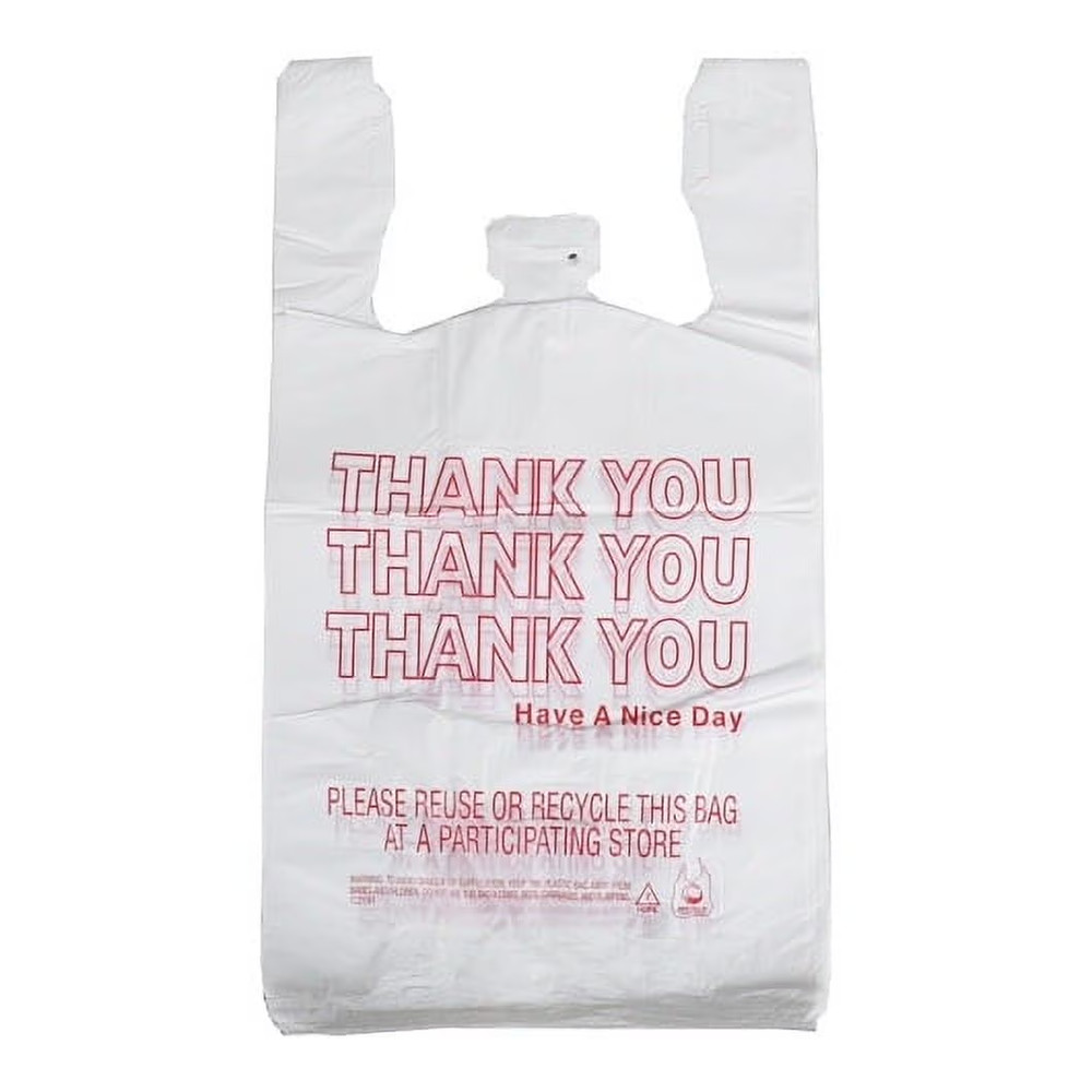 1000 “THANK YOU” Shopping Bags, 1/6 Barrel, 22 x 6.5 x 11.5 in, .49 mil