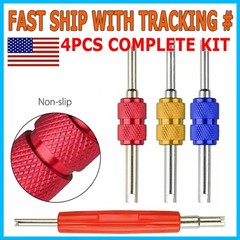 4PCS Dual Schrader Valve Core Remover Tool A/C HVAC Air Conditioning Tire Repair