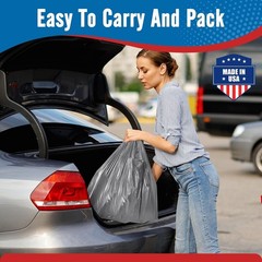 1000 Gray T-Shirt Bags 1/6 12″ x 6.5″ x 21″, Plastic Grocery Shopping Bags