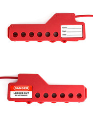 Cable Lockout Bundle 4 Pack 7.9ft 1/8in Steel Cable 6 Hole Safety LOTO