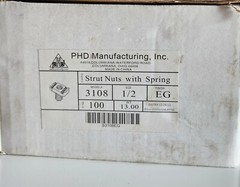 1/2″ GALVANIZED STRUT NUT WITH SPRING-SKU: 3108-EG ( ONLY SALE BOX OF 100 PCS )