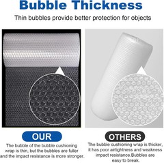 12 Inch x 36ft – 2 Pack Small Thin Bubble Cushioning Wrap for Extra Protection P