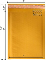 PolycyberUSA 500 pcs #0000 Kraft Bubble Envelopes Mailers 4 X 6