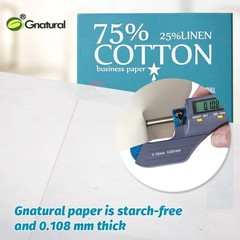 75% Cotton 25% Linen Paper, 85gsm Inkjet Printing Paper, 8.5″x11″ White Color…