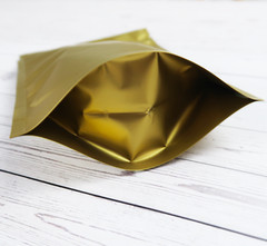 100 Gold Aluminum Foil Resealable Gusset Bag Pouches w/ a Variety of Sizes