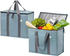 2 Pack Cooler Bag and Insulated Grocery Bags for Food Delivery, Collapsible Cool