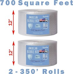 12″ Small Plus (3/16) American Bubble Boy Bubble Wrap – 700 Square feet