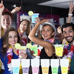 48 Pack 14 OZ Hawaiian Luau Plastic Cups Tropical Party Disposable Aloha Cup