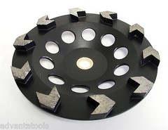 Pack of 10, 7” Arrow Segment Concrete Grinding Cup Wheel with 25/30 Grit Diamond