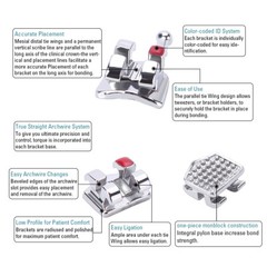 Dental Orthodontic Monoblock Brackets Braces Mini Roth/MBT 0.022/0.018 3/345 Hk