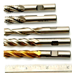 3/8″ – Assorted – LONG & SHORT END MILLS – HS – LOC as shown NEW (5 pieces)