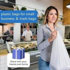 Bulk 100 Plastic Grocery Bags with Handles – Perfect for Small Business & Retail