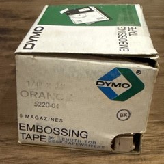 Vintage Box of Dymo Embossing Tape 1/4” x 36’ Orange 1967 For Desk Tapewriters