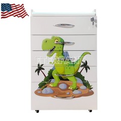 5-Drawer Cartoon Trolley Cart Acrylic Acrylic Mobile Wooden Cabinet Rolling Cart