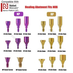US 5P/k Dental Healing Abutment & Closure Cap Fit Nobel Straumann Hiossen Osstem