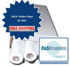 4 ROLLS 36” X 300′ 20lb Bond Plotter Paper