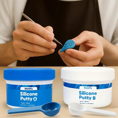 Silicone Putty Fast Set, (250Ml Part a + 250Ml Part B) | 40-Second Work Time | 2