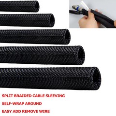 Cable Protectors Resist High Temp Self-Closed Split Braided Wire Sleeving Tube