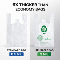 Extra Heavy Duty 1/6 21 x 6.5 x 11.5 3.0 mil T-Shirt Plastic Grocery Shopp Bags