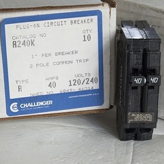 A240 Side Mount Clip CTL-yes Type A Challenger A240K MH240 2 Pole 40 Amp ~New!